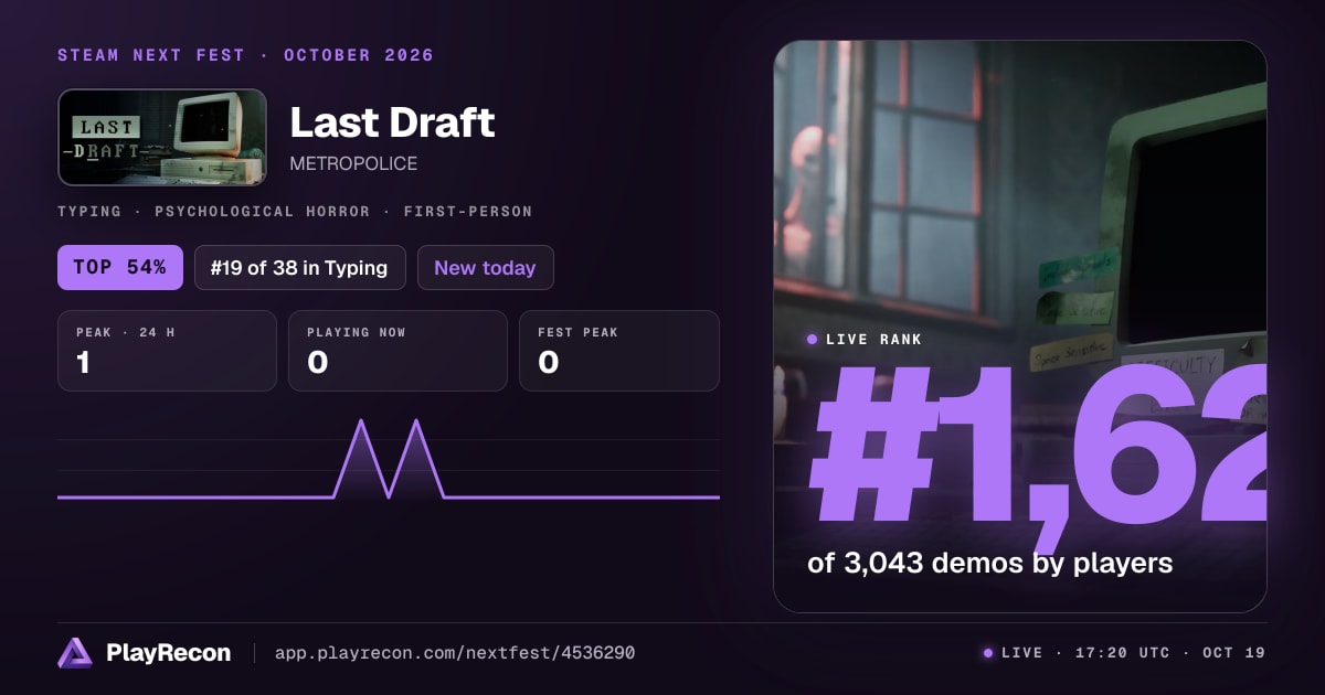 Last Draft au Steam Next Fest