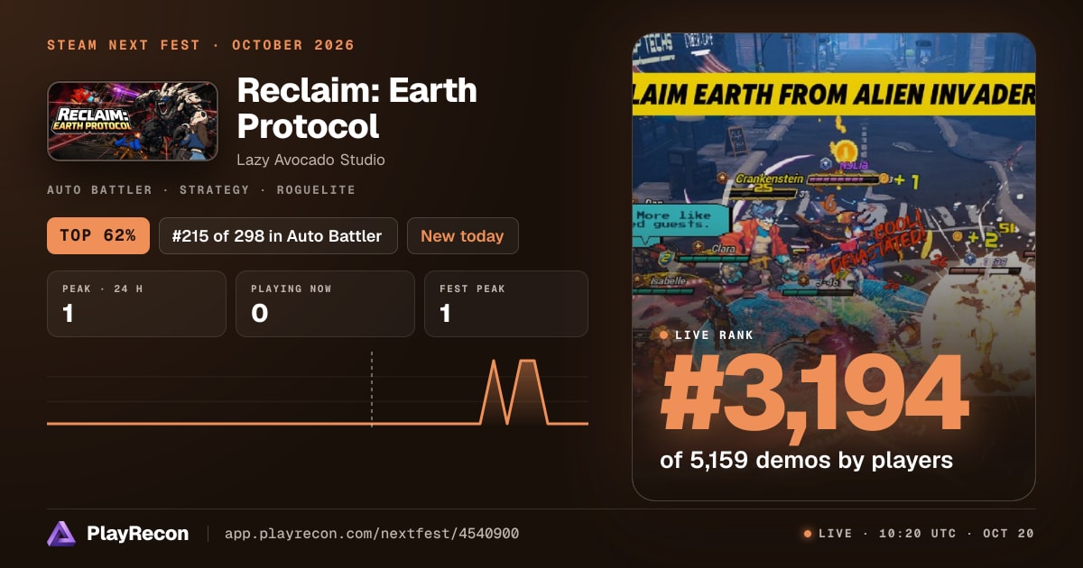 Reclaim: Earth Protocol in Steam Next Fest
