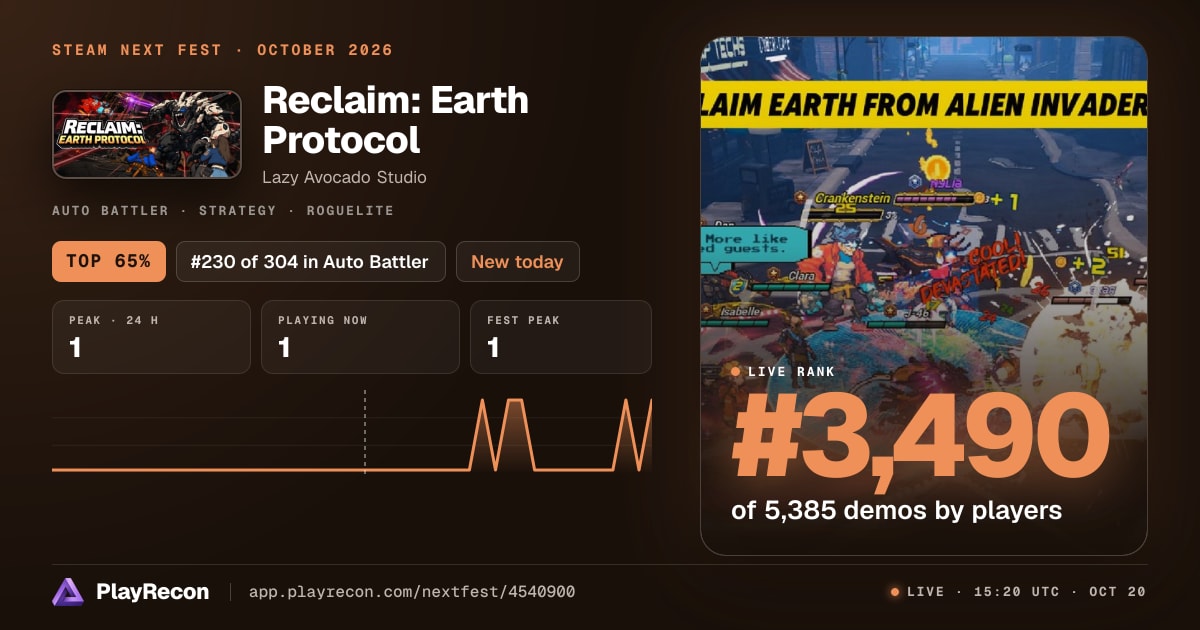 Reclaim: Earth Protocol au Steam Next Fest