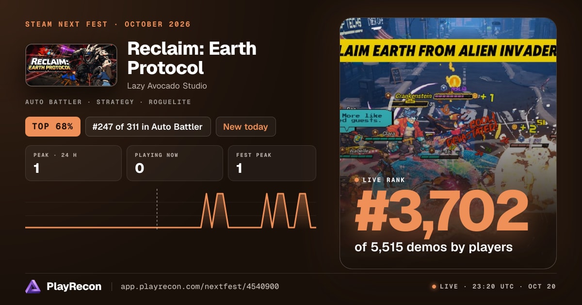 Reclaim: Earth Protocol на Steam Next Fest