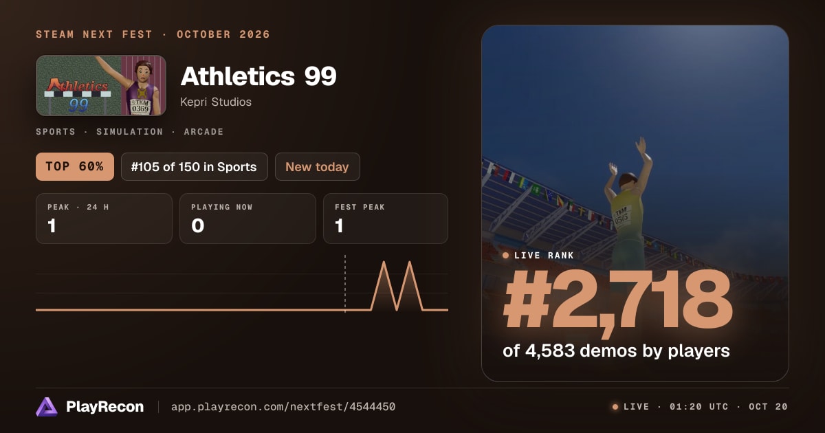 Athletics 99 in Steam Next Fest
