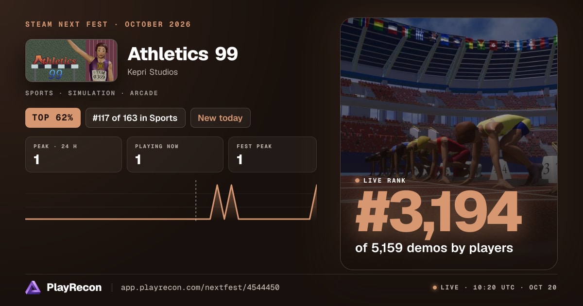 Athletics 99 на Steam Next Fest
