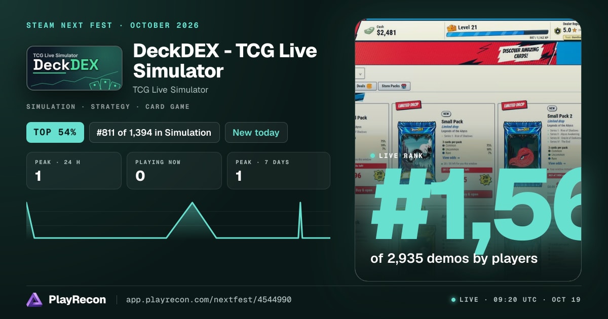 DeckDEX - TCG Live Simulator im Steam Next Fest