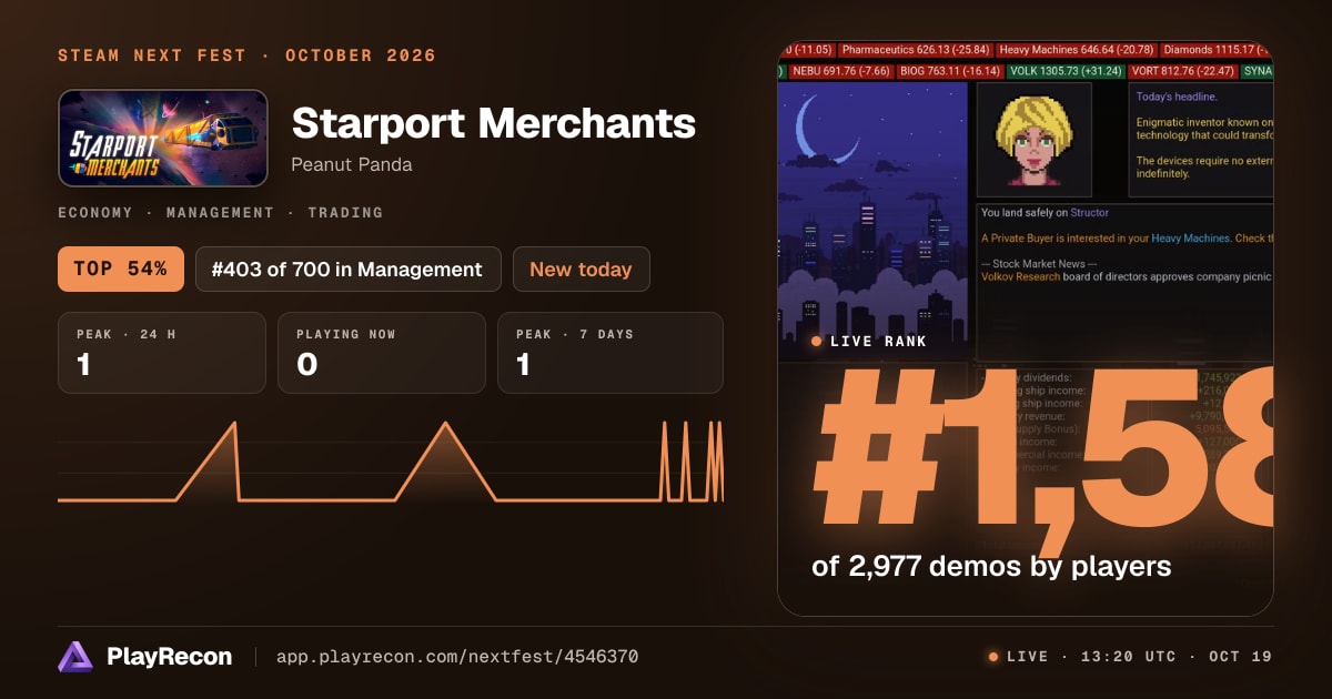Starport Merchants im Steam Next Fest