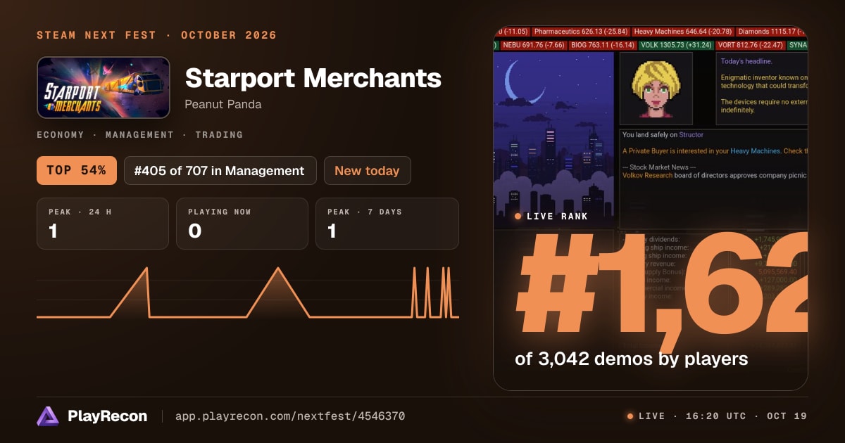 Starport Merchants allo Steam Next Fest