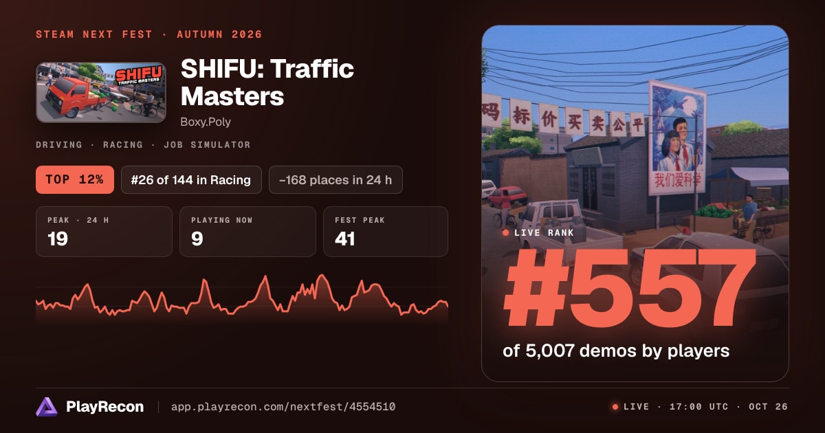 SHIFU: Traffic Masters im Steam Next Fest