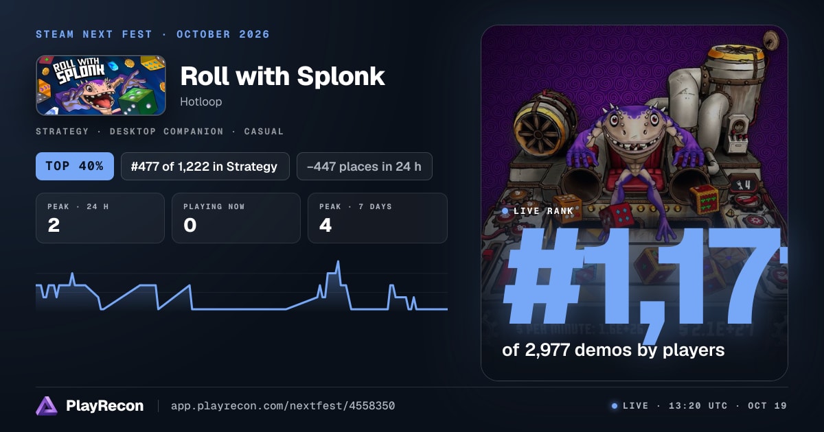 Roll with Splonk in Steam Next Fest