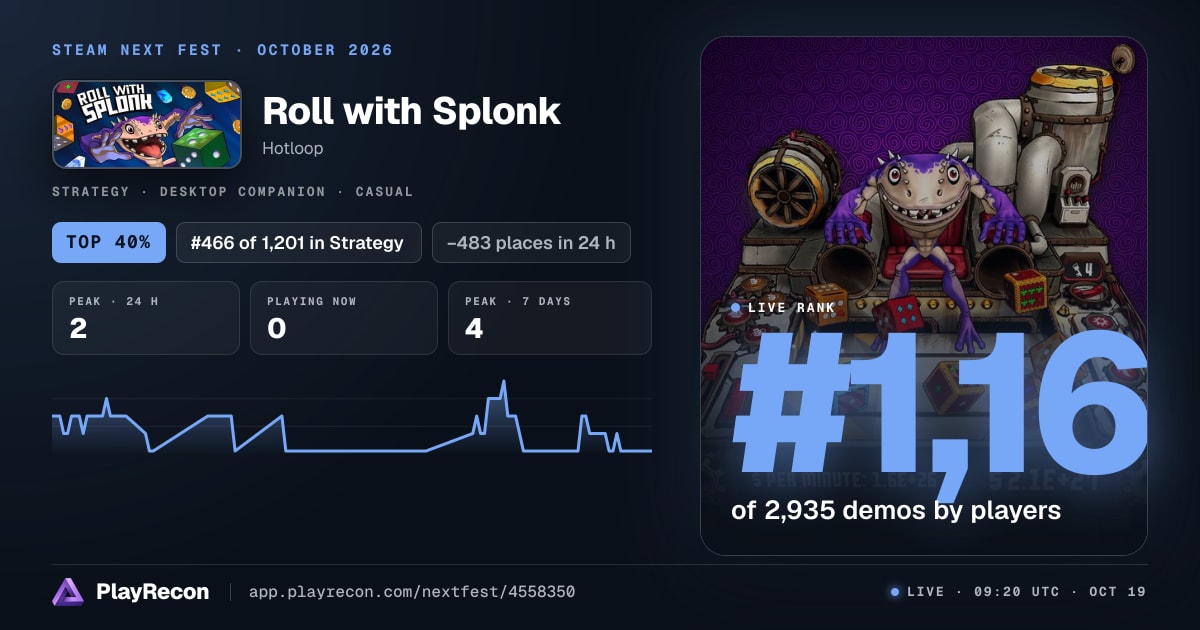 Roll with Splonk au Steam Next Fest
