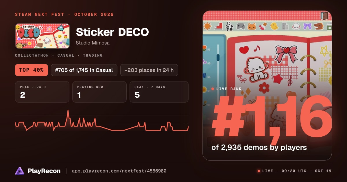 Sticker DECO на Steam Next Fest