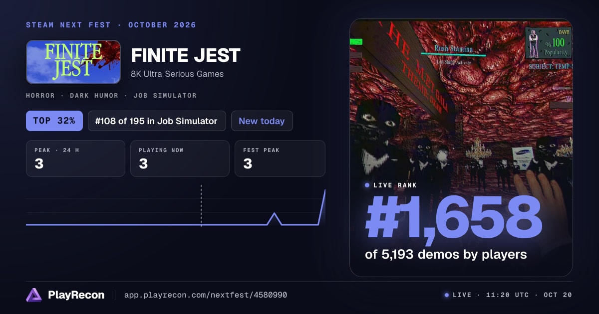 FINITE JEST im Steam Next Fest