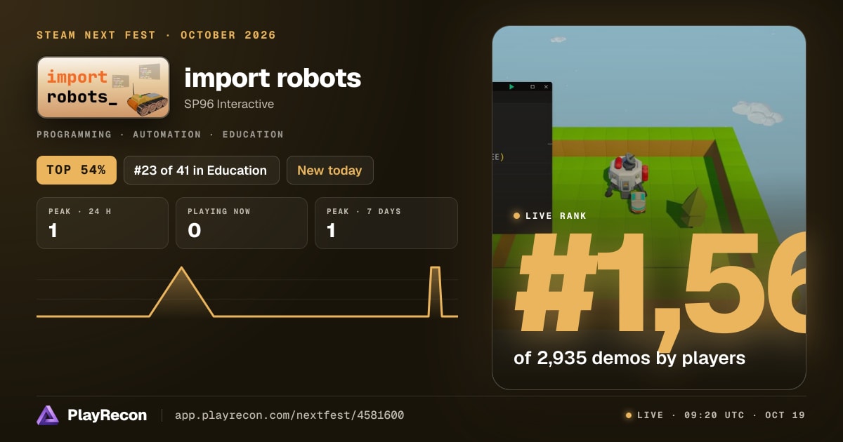 import robots in Steam Next Fest