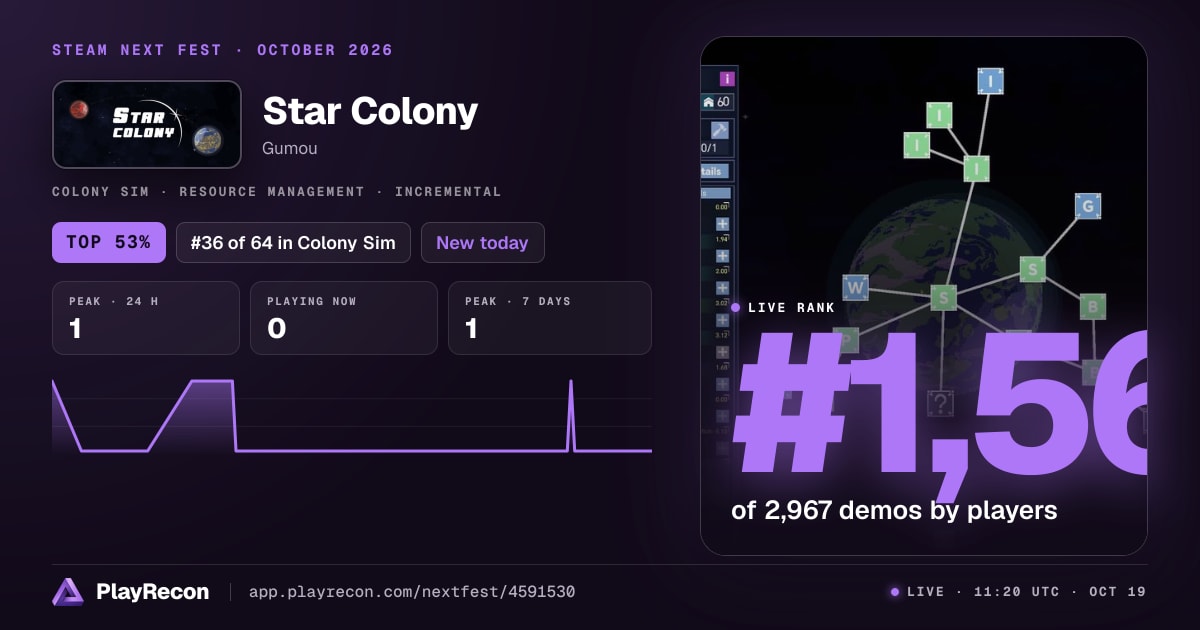 Star Colony en el Steam Next Fest