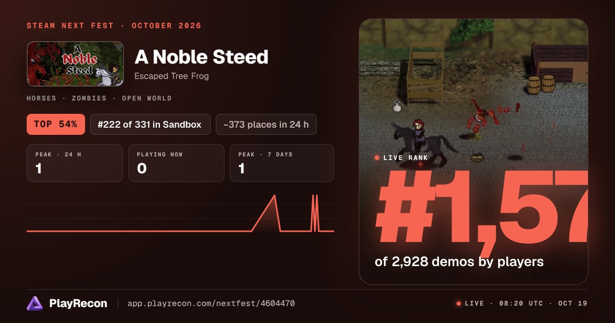 A Noble Steed in Steam Next Fest