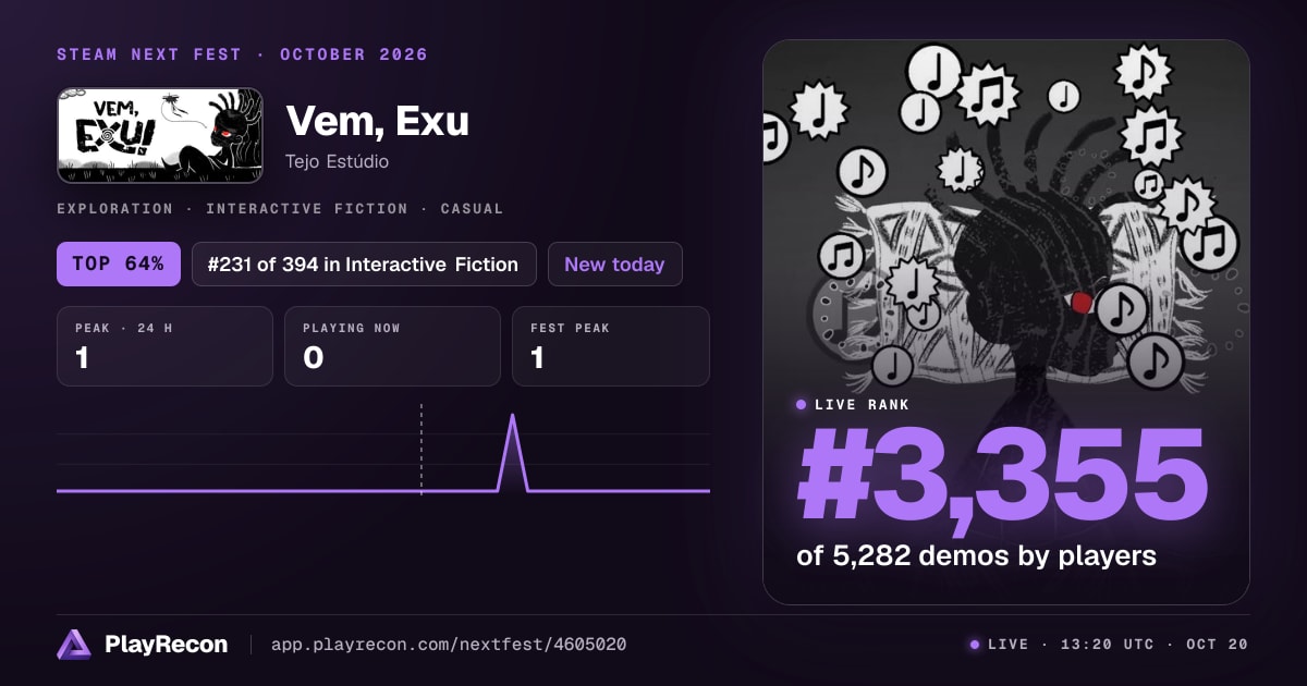 Vem, Exu im Steam Next Fest