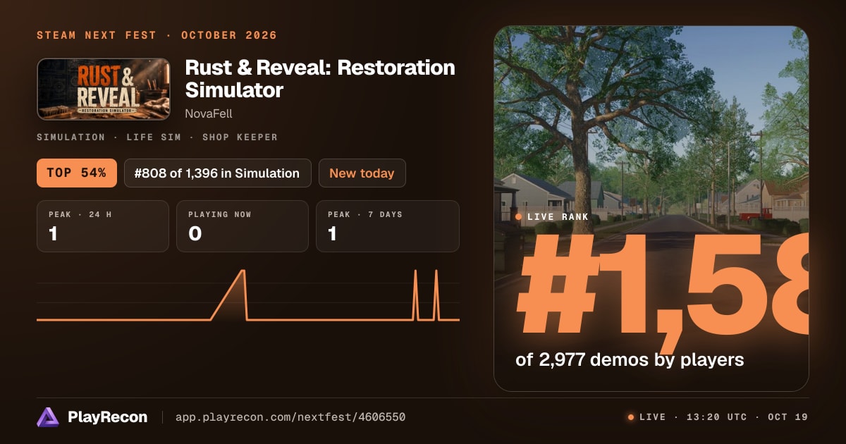 Rust & Reveal: Restoration Simulator in Steam Next Fest
