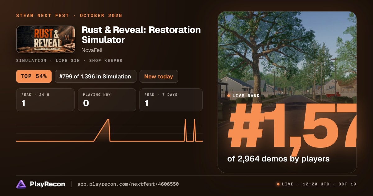 Rust & Reveal: Restoration Simulator im Steam Next Fest