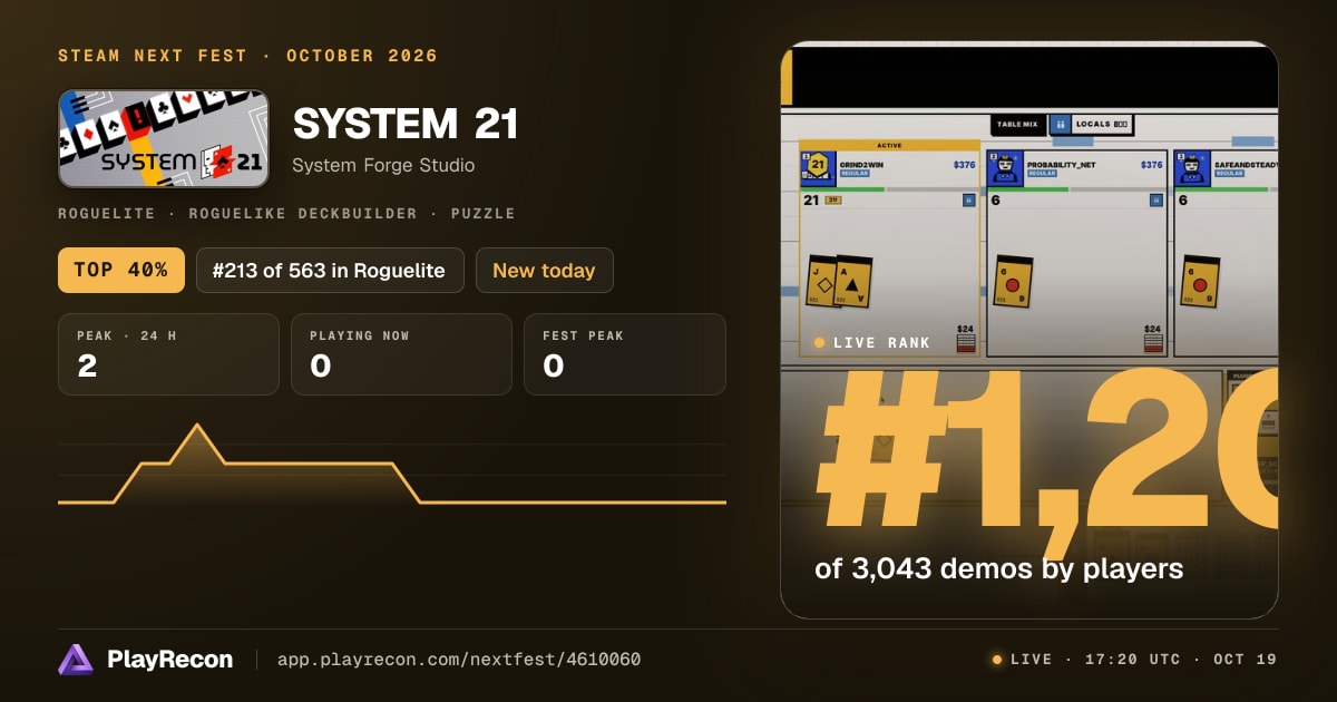 SYSTEM 21 in Steam Next Fest