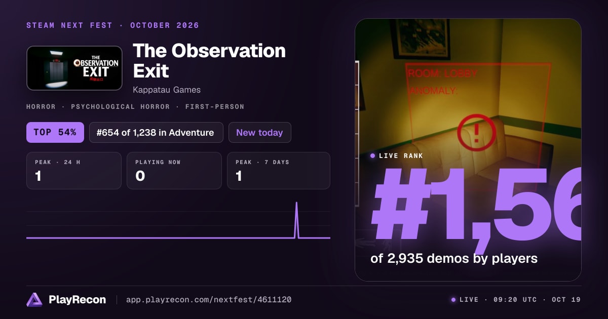 The Observation Exit in Steam Next Fest