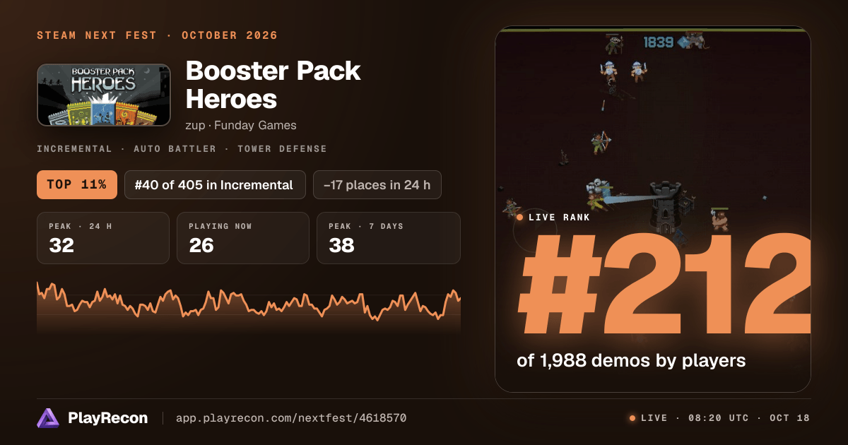 Booster Pack Heroes in Steam Next Fest