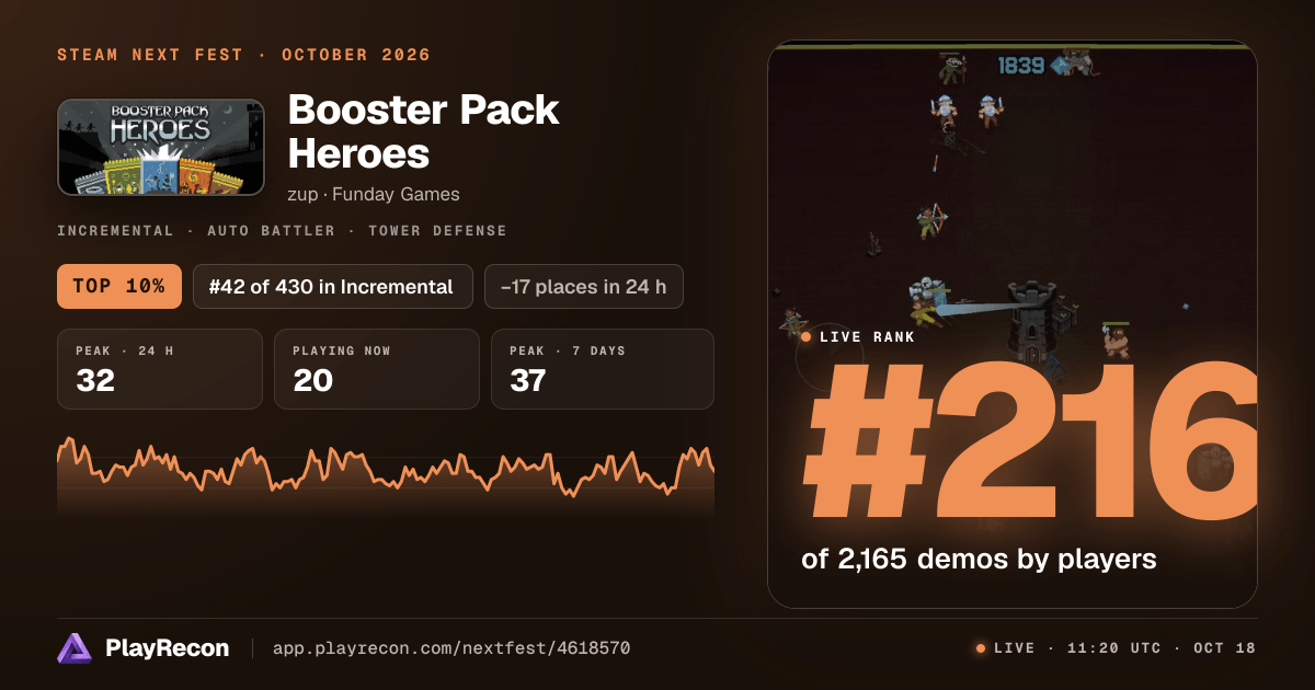 Booster Pack Heroes на Steam Next Fest