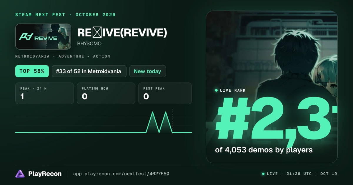 RE∀IVE(REVIVE) in Steam Next Fest