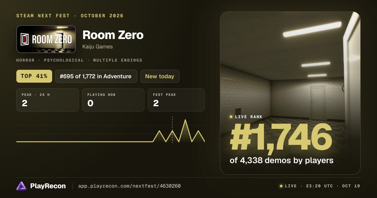 Room Zero in Steam Next Fest