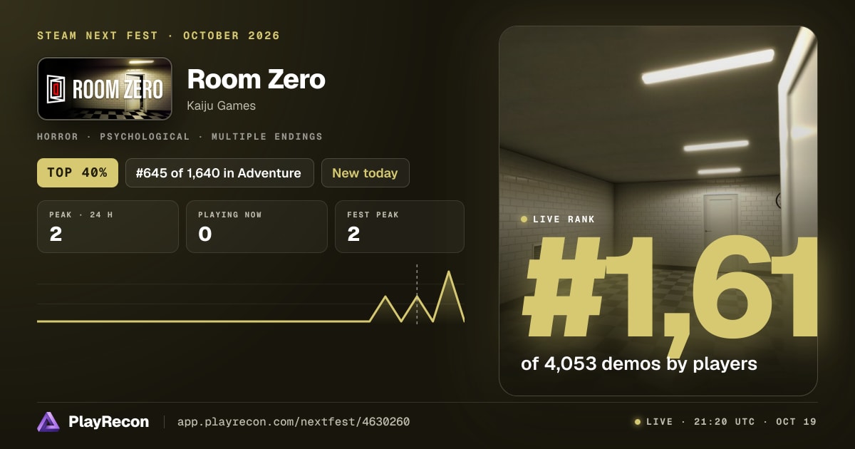 Room Zero на Steam Next Fest