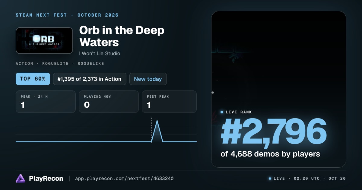 Orb in the Deep Waters au Steam Next Fest