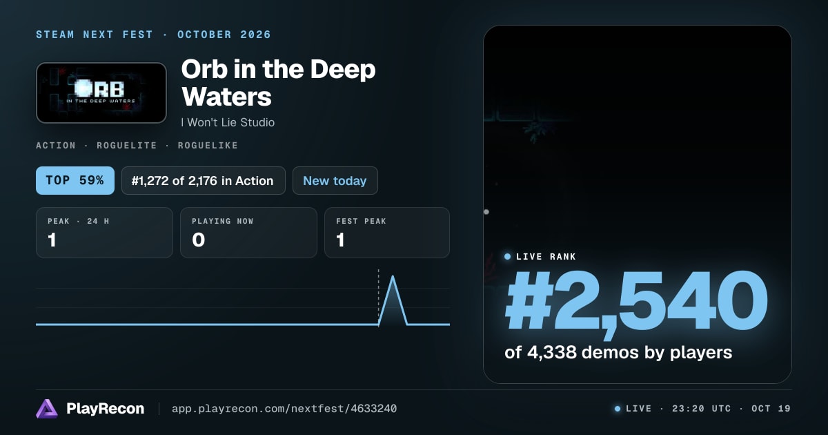Orb in the Deep Waters in Steam Next Fest
