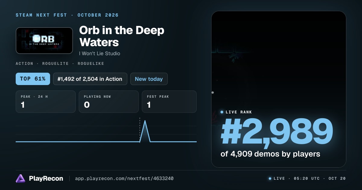 Orb in the Deep Waters en el Steam Next Fest