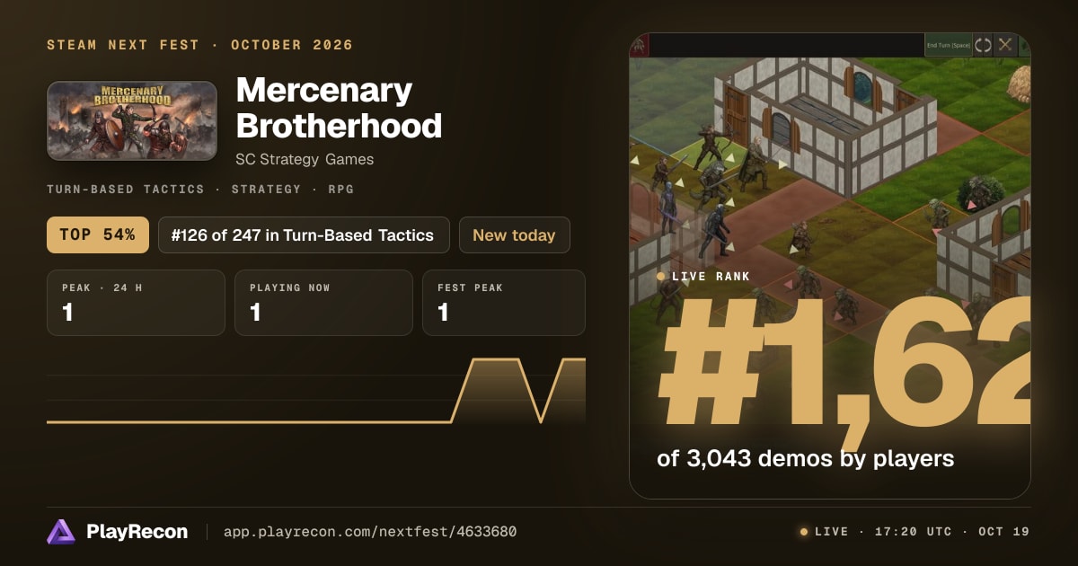 Mercenary Brotherhood in Steam Next Fest