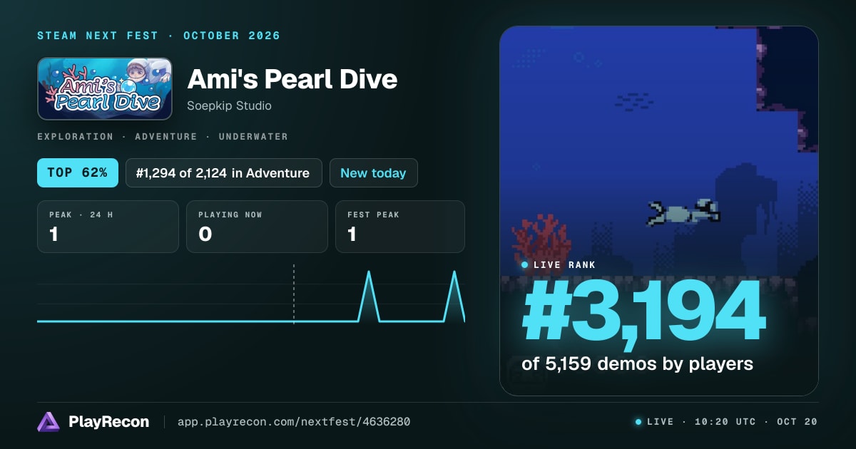 Ami's Pearl Dive in Steam Next Fest