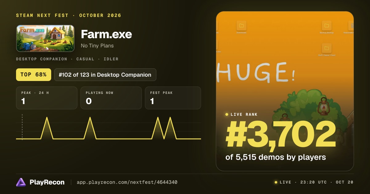 Farm.exe au Steam Next Fest
