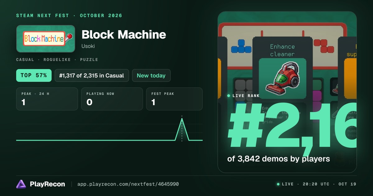 Block Machine на Steam Next Fest