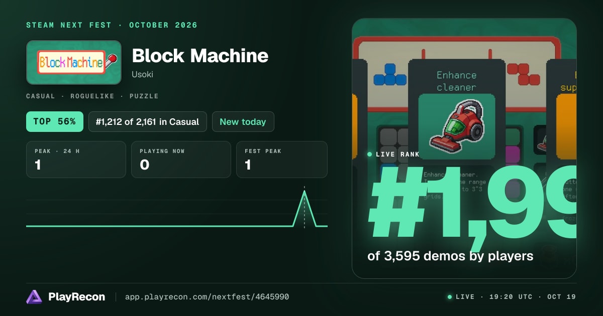 Block Machine allo Steam Next Fest
