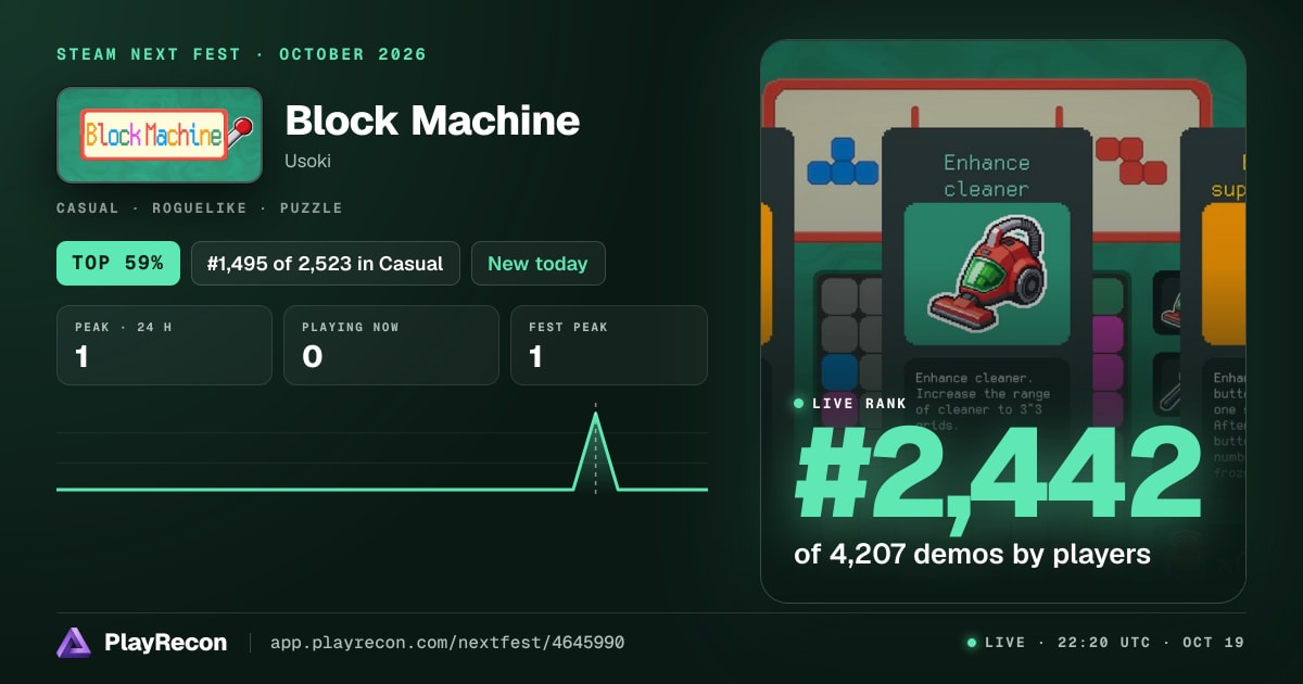 Block Machine in Steam Next Fest