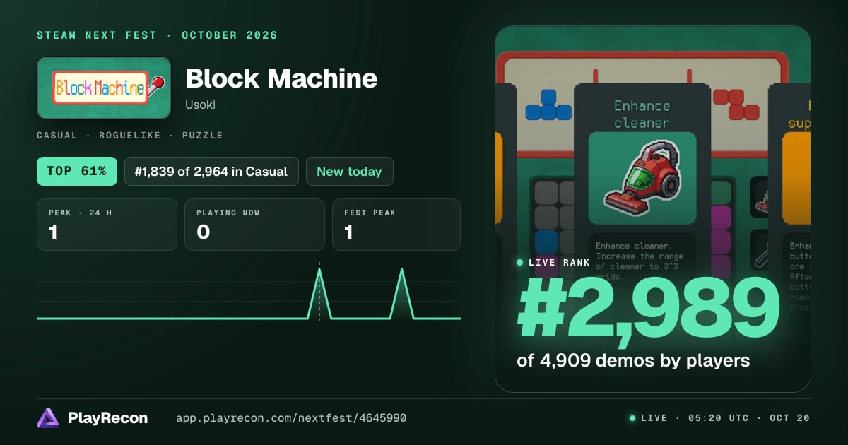 Block Machine au Steam Next Fest