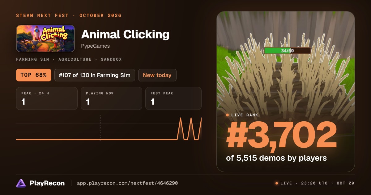 Animal Clicking in Steam Next Fest