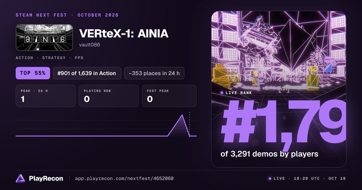 VERteX-1: AINIA in Steam Next Fest