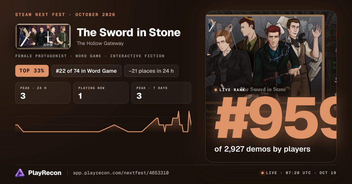 The Sword in Stone in Steam Next Fest