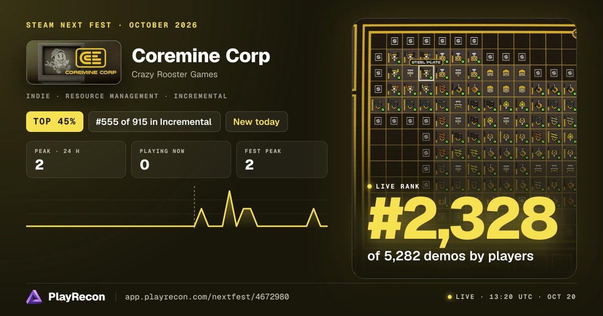 Coremine Corp au Steam Next Fest