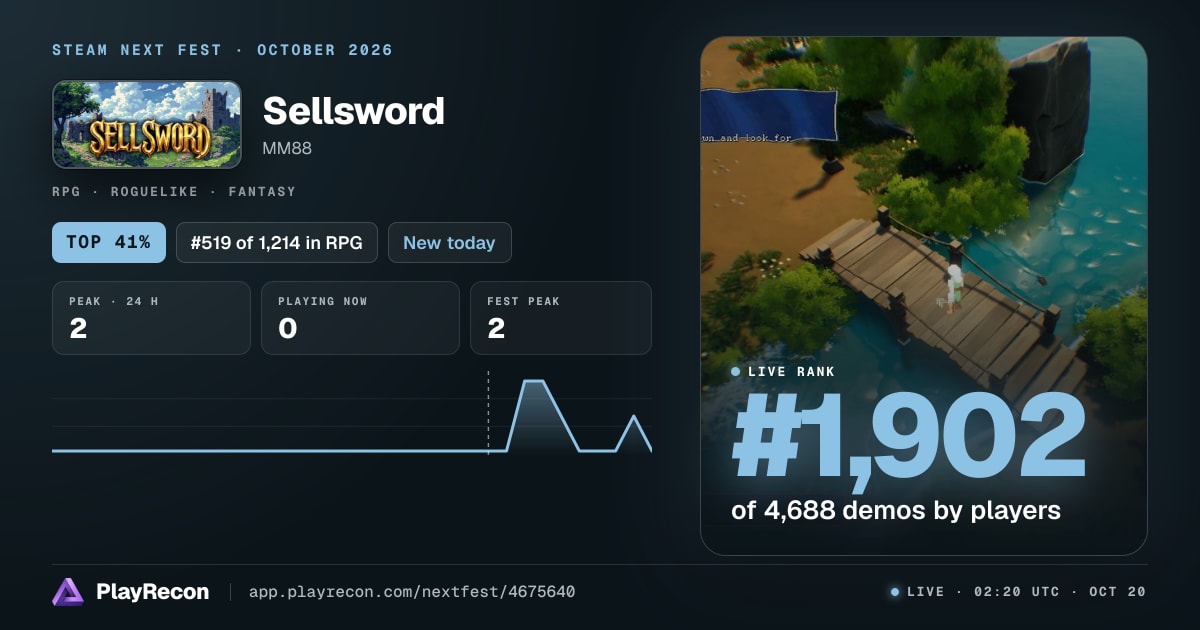 Sellsword in Steam Next Fest
