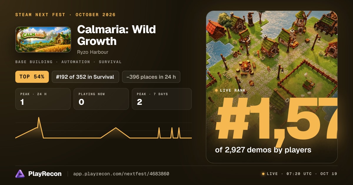 Calmaria: Wild Growth in Steam Next Fest