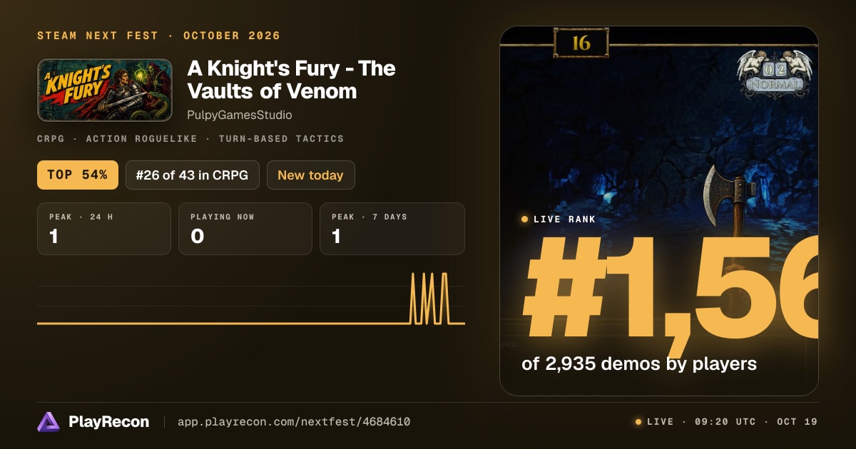 A Knight's Fury - The Vaults of Venom in Steam Next Fest