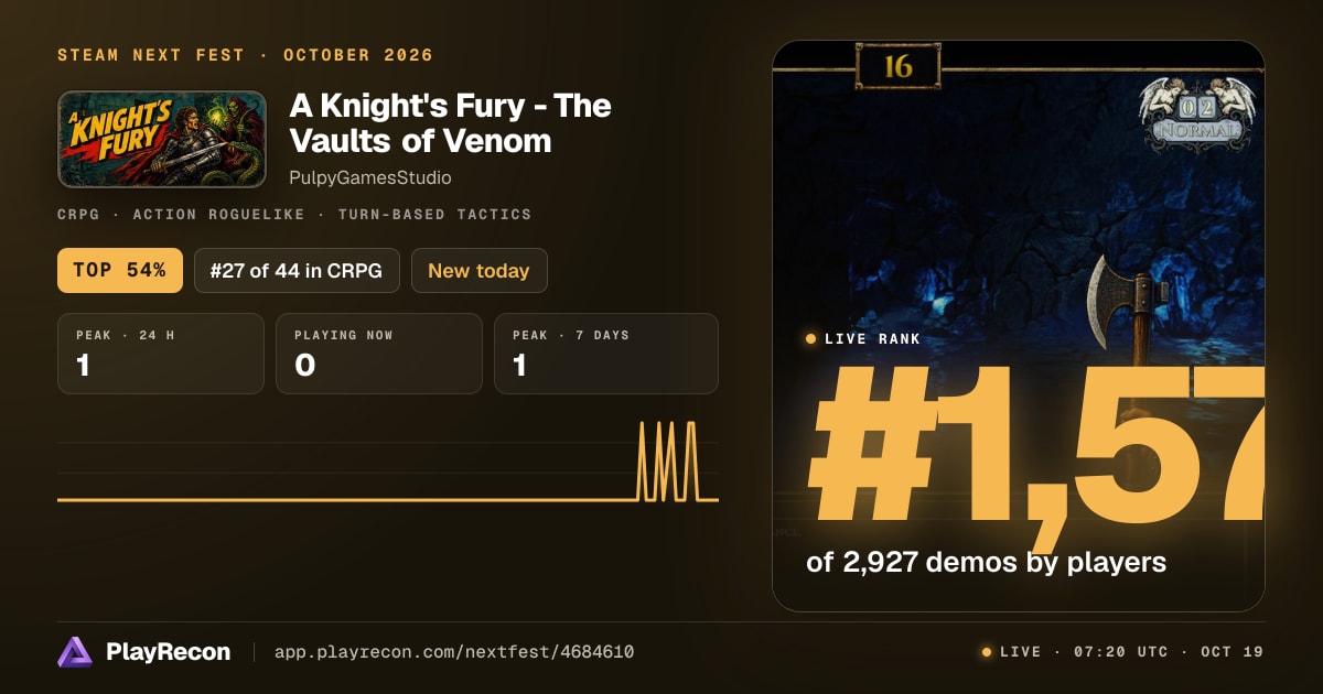 A Knight's Fury - The Vaults of Venom im Steam Next Fest