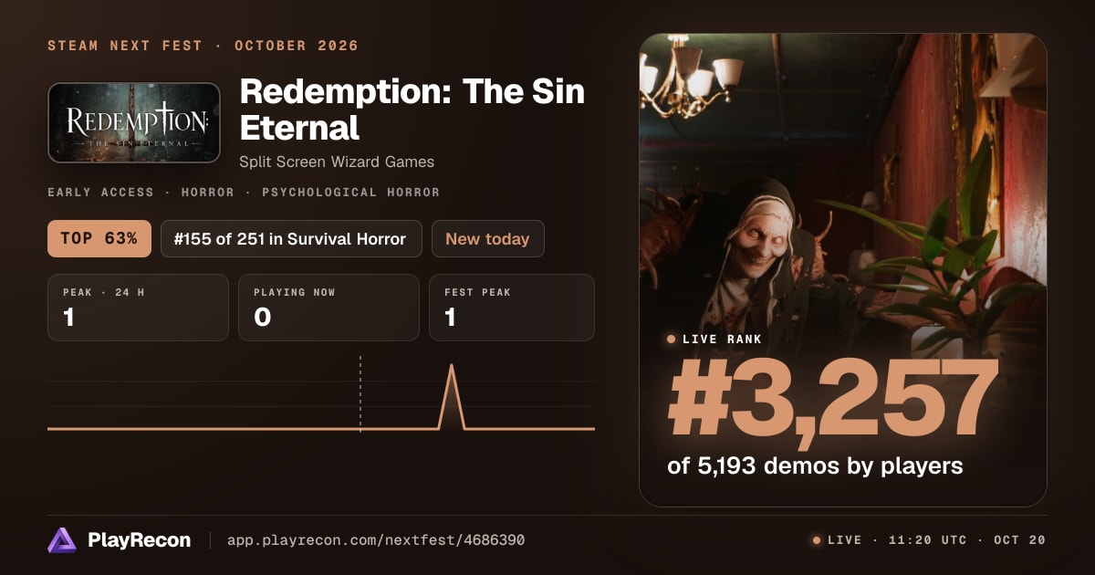 Redemption: The Sin Eternal in Steam Next Fest