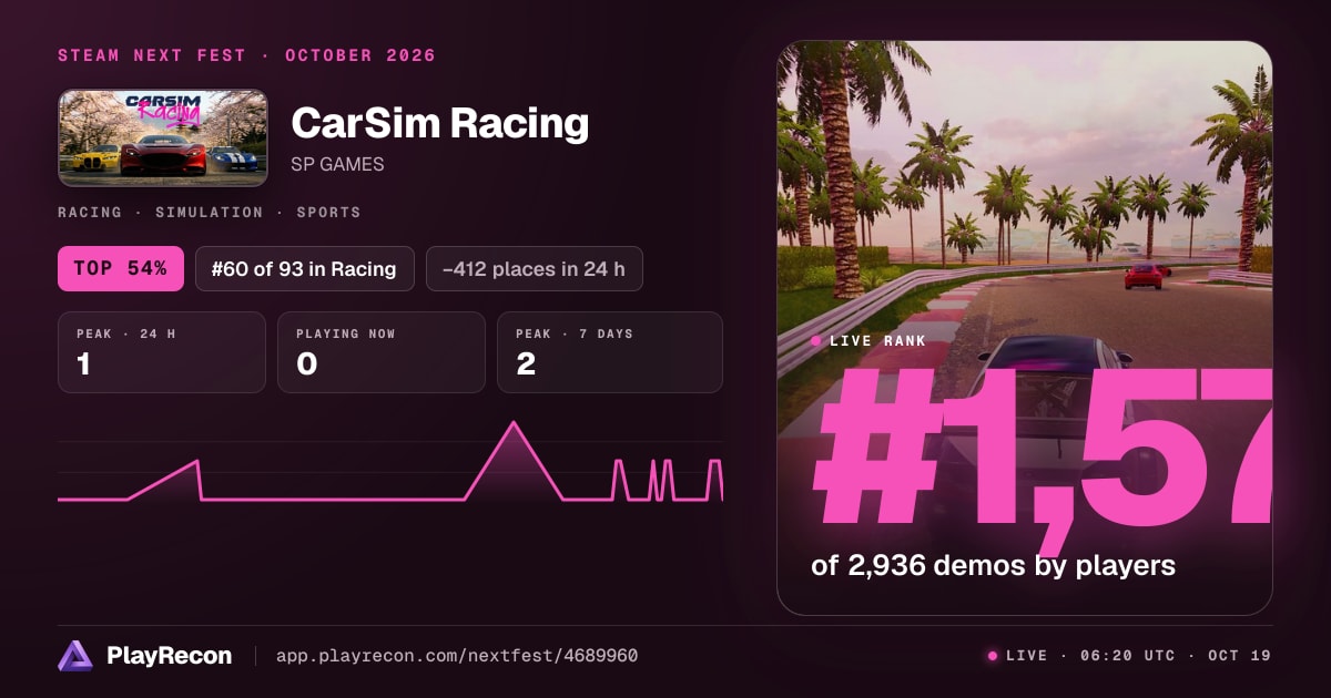 CarSim Racing in Steam Next Fest