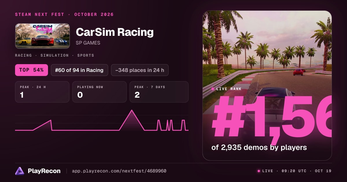 CarSim Racing im Steam Next Fest