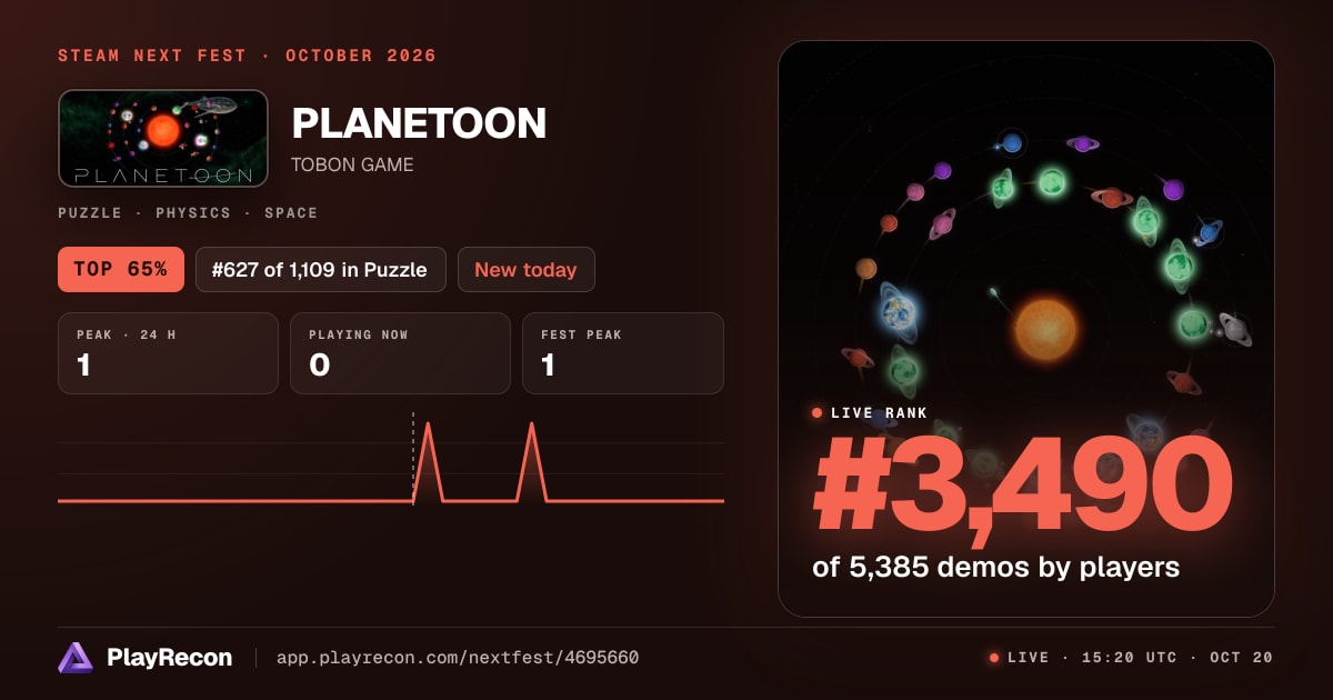 PLANETOON en el Steam Next Fest