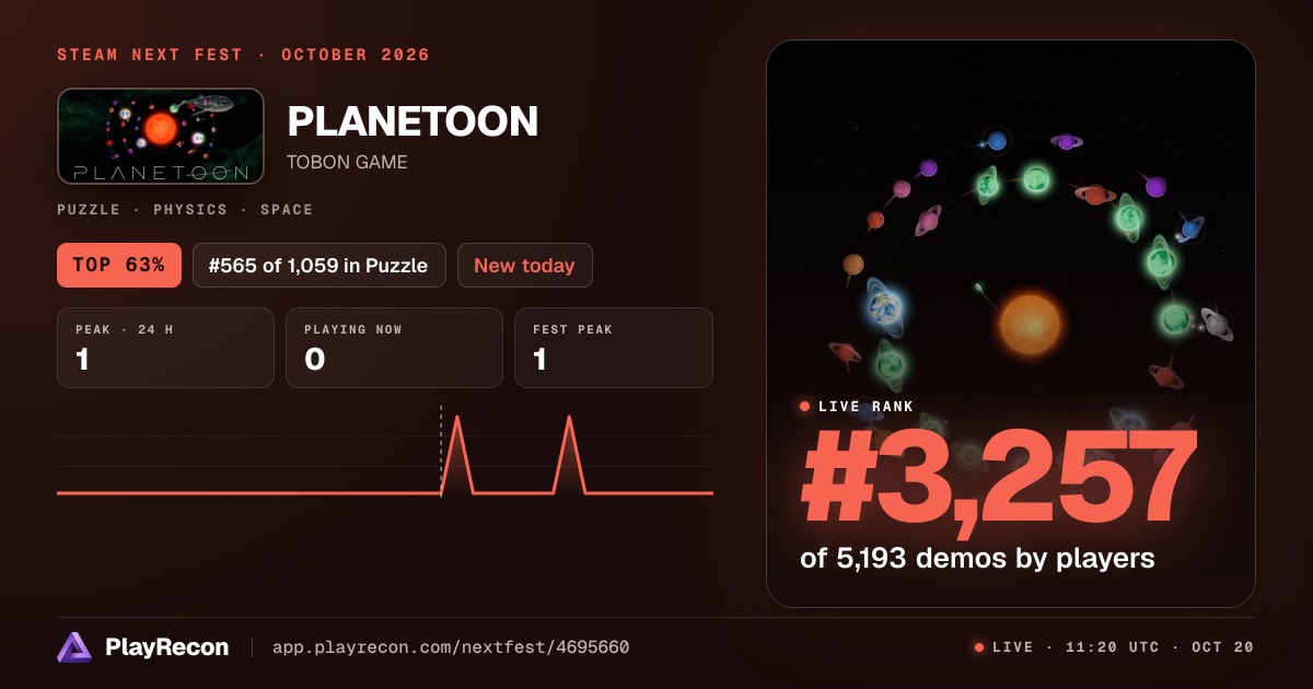 PLANETOON allo Steam Next Fest